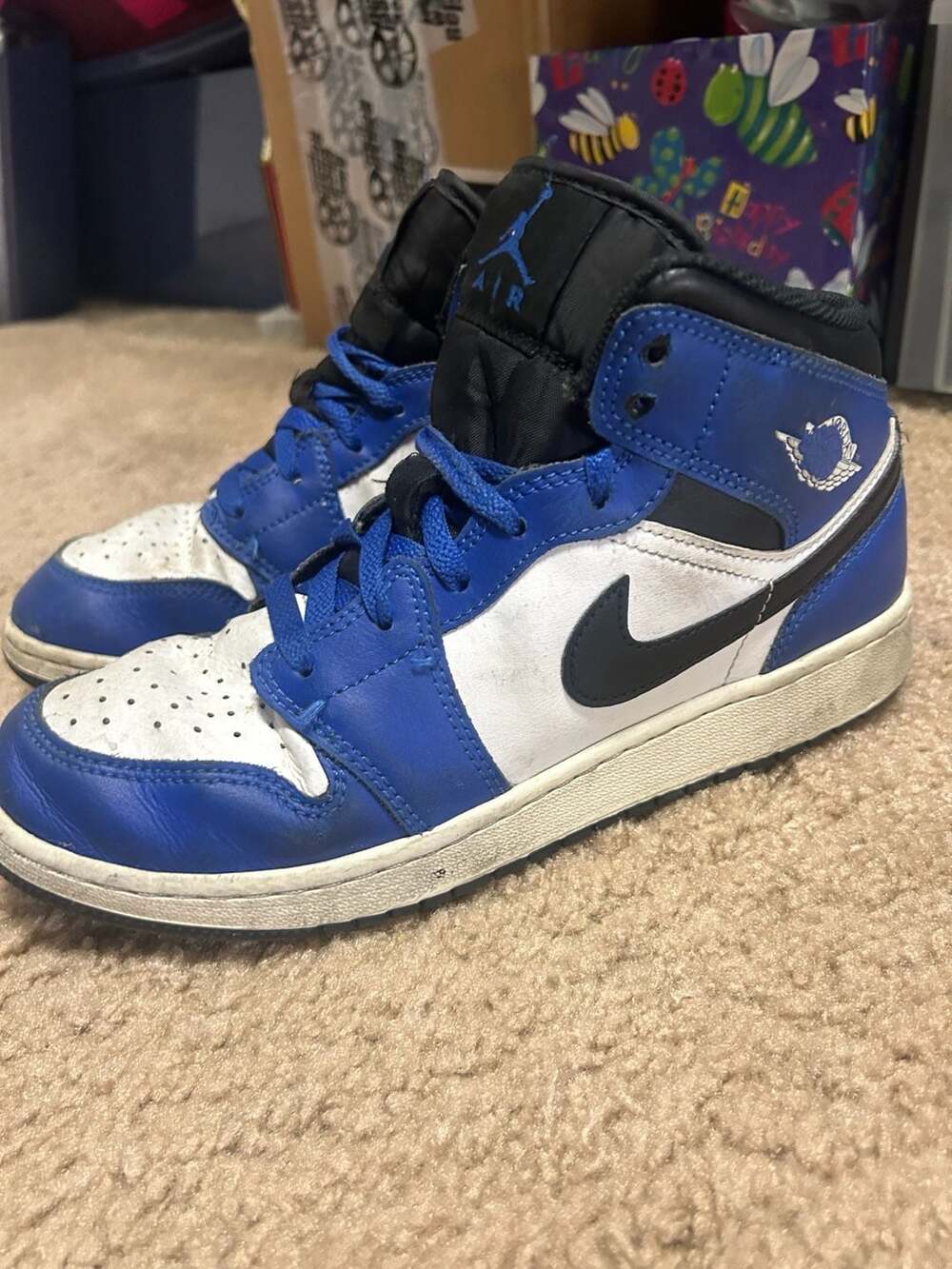 Nike Air Jordan 1 Mid Game Royal Blue White Black Size 6.5Y